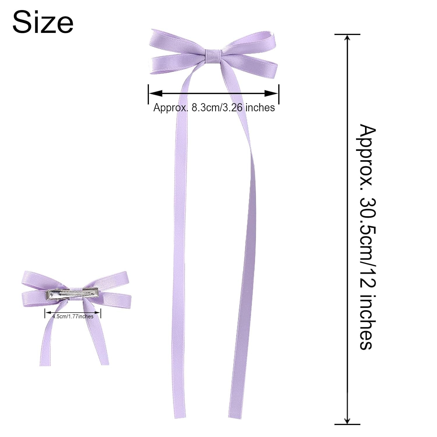 Double Hair Bows for Girls Cute Hair Clips for Women Long Tassel Hair Ribbon Hair Bow Clips Colorful Hair Ribbons Bows for Hair Clip Kawaii Hair Bow Clips Bowknot Metal Hair Barrettes Hair Accessories