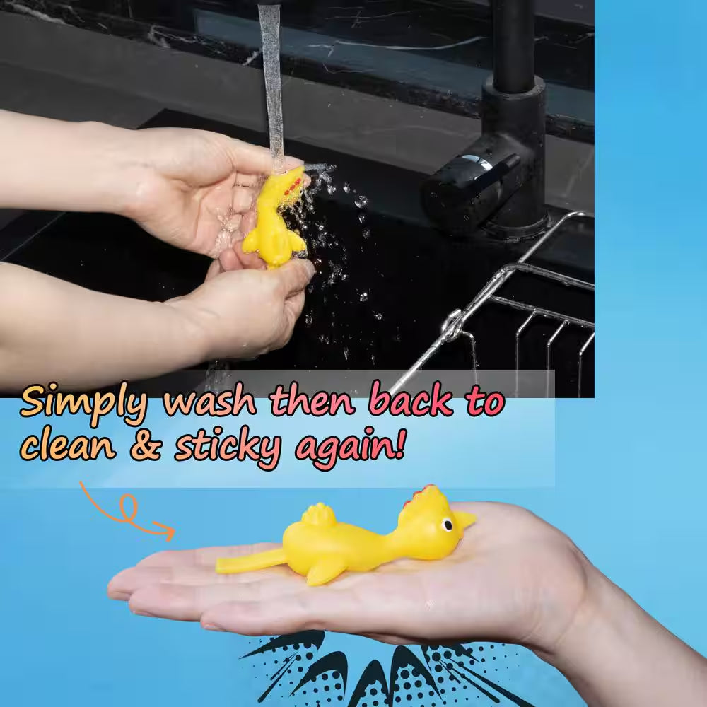 4 In. Slingshot Chicken Flying Finger Toys - Stretchy Rubber Flick Chicks Shooting Game (10-Pack)