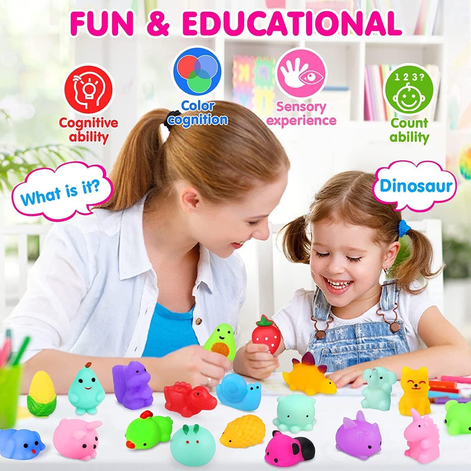 Squishies 40Pcs Mochi Squishy Toys Kawaii Mini Squishy Kids Party Favors Easter Egg Fillers Treasure Box Toys Classroom Prizes Valentine Gifts Stocking Stuffers Birthday Gifts Boys Girls,Random