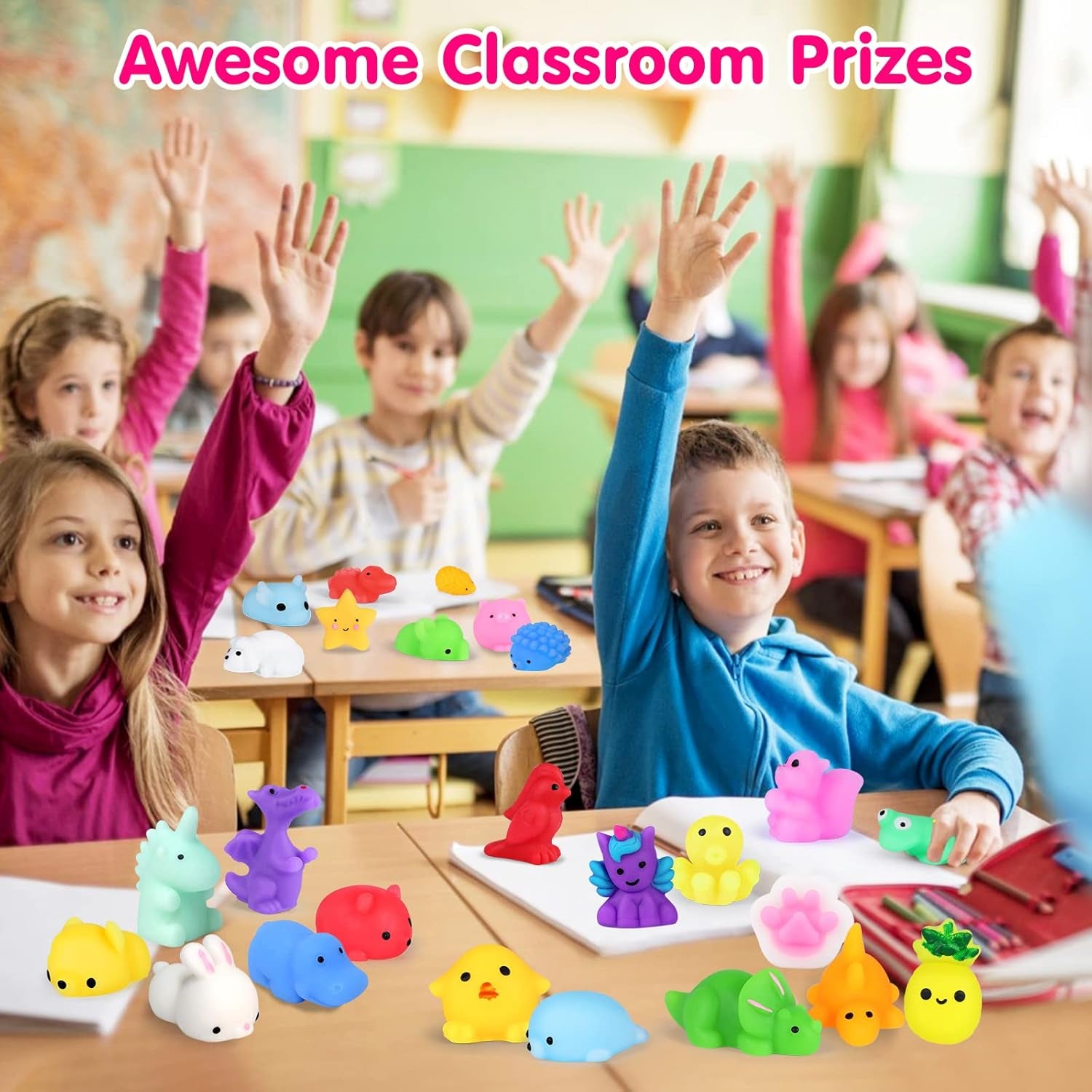 Squishies 40Pcs Mochi Squishy Toys Kawaii Mini Squishy Kids Party Favors Easter Egg Fillers Treasure Box Toys Classroom Prizes Valentine Gifts Stocking Stuffers Birthday Gifts Boys Girls,Random