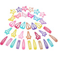 30Pcs Snap Hair Clips Heart Star Hair Accessories for Girls Toddlers Women Parties Birthdays Daily Wear