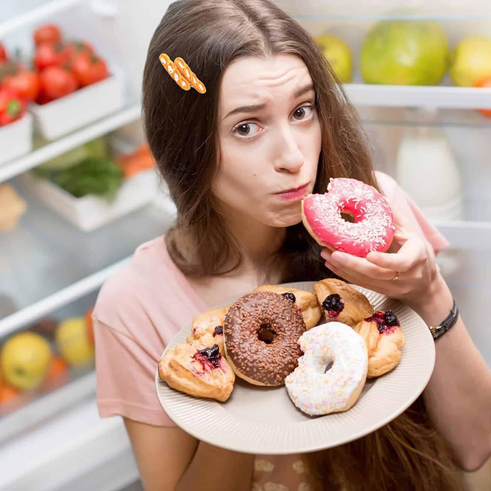 10 PACK Mini Food Hair Clips, Simulation Pattern Funny Hair Accessories, Side Hair Clips, Egg Tart Duckbill Clips Pizza Simulated Food Hot Dog Hairpins Bread Side Clips Hair Accessories