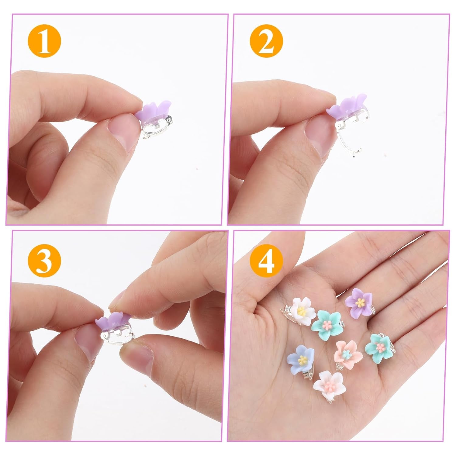 20Pcs Tiny Flower Hair Clips for Hair, Flower Clips Colorful Hair Accessories,Hair Flowers Floral Hair Pins, Flower Hair Clips for Women, Small Flower Hair Clips Braided Hair Clips