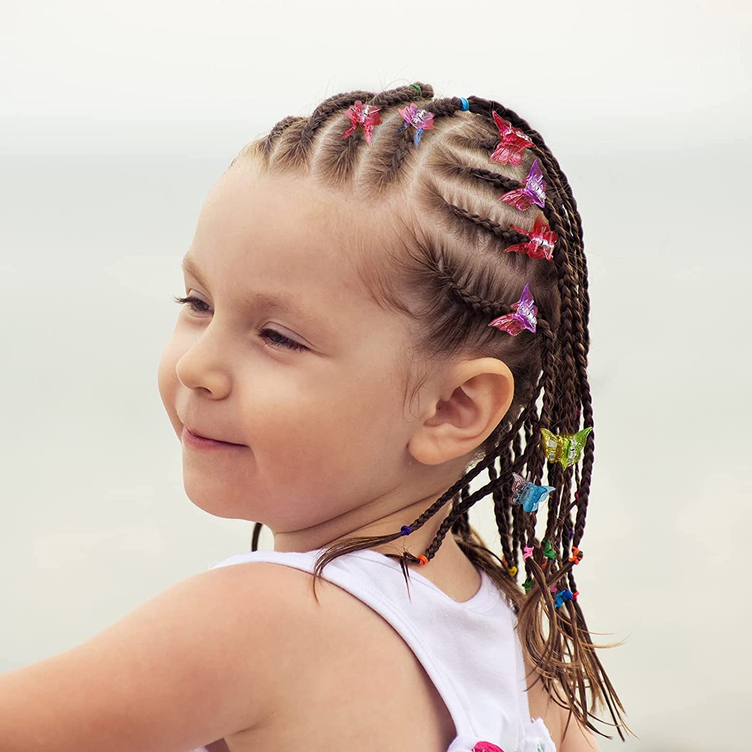 50 Pieces Butterfly Hair Clips Pastel Hair Clips Mini Cute Clips Hair Accessories for Hair 90S Girls Women with Box Package, Matte Colors