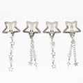 4Pcs Star Hair Clips，Y2K Silver Hair Barrettes，Cute Hair Clips Metal Star Hair Barrettes，Cute Tassel Metal Hair Pins，Hair Accessories for Women Girls Hair Styling Gift，Wedding Prom Hair Clip