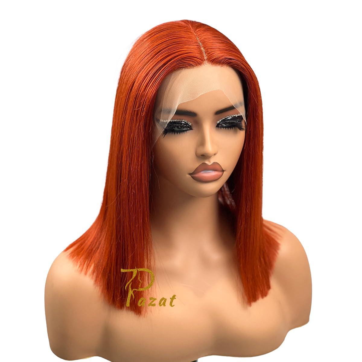 Ginger Orange Lace Front Wigs Human Hair for Black Women 13X4 HD Straight Lace Frontal Wigs Glueless Ginger Wigs Human Hair Pre Plucked with Baby Hair 180% Density Color Wig 10 Inch