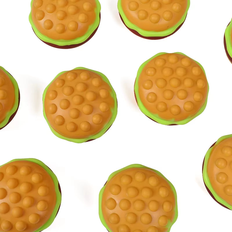 New Hamburger Squishy Fidget Toy Press Bubble Decompression Ball Stress Relief Squishies Doll Stress Busting Kids Gift