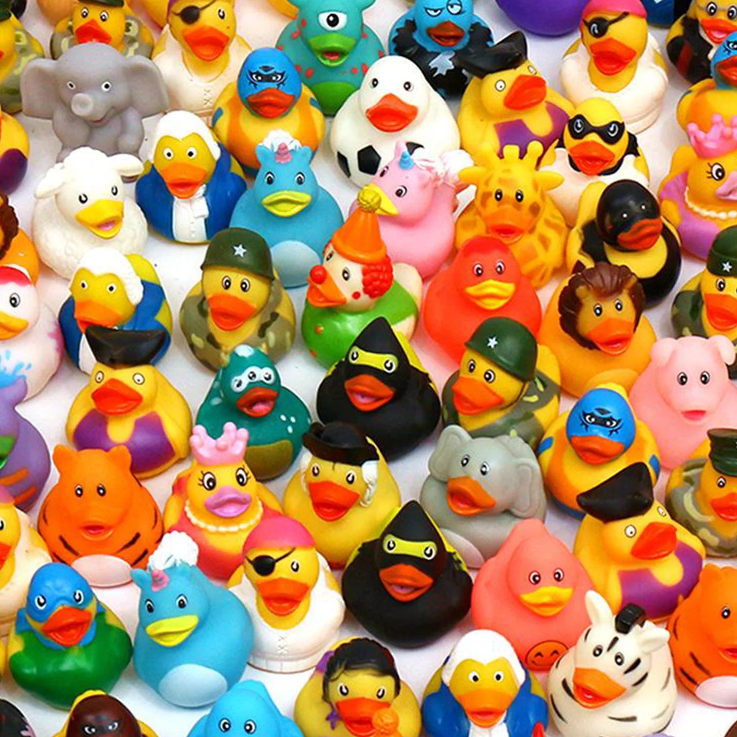 30 Pack Rubber Duck for Jeeps Ducking - 2" Bulk Floater Duck for Kids - Baby Bath Toy Assortment (30 Varieties)