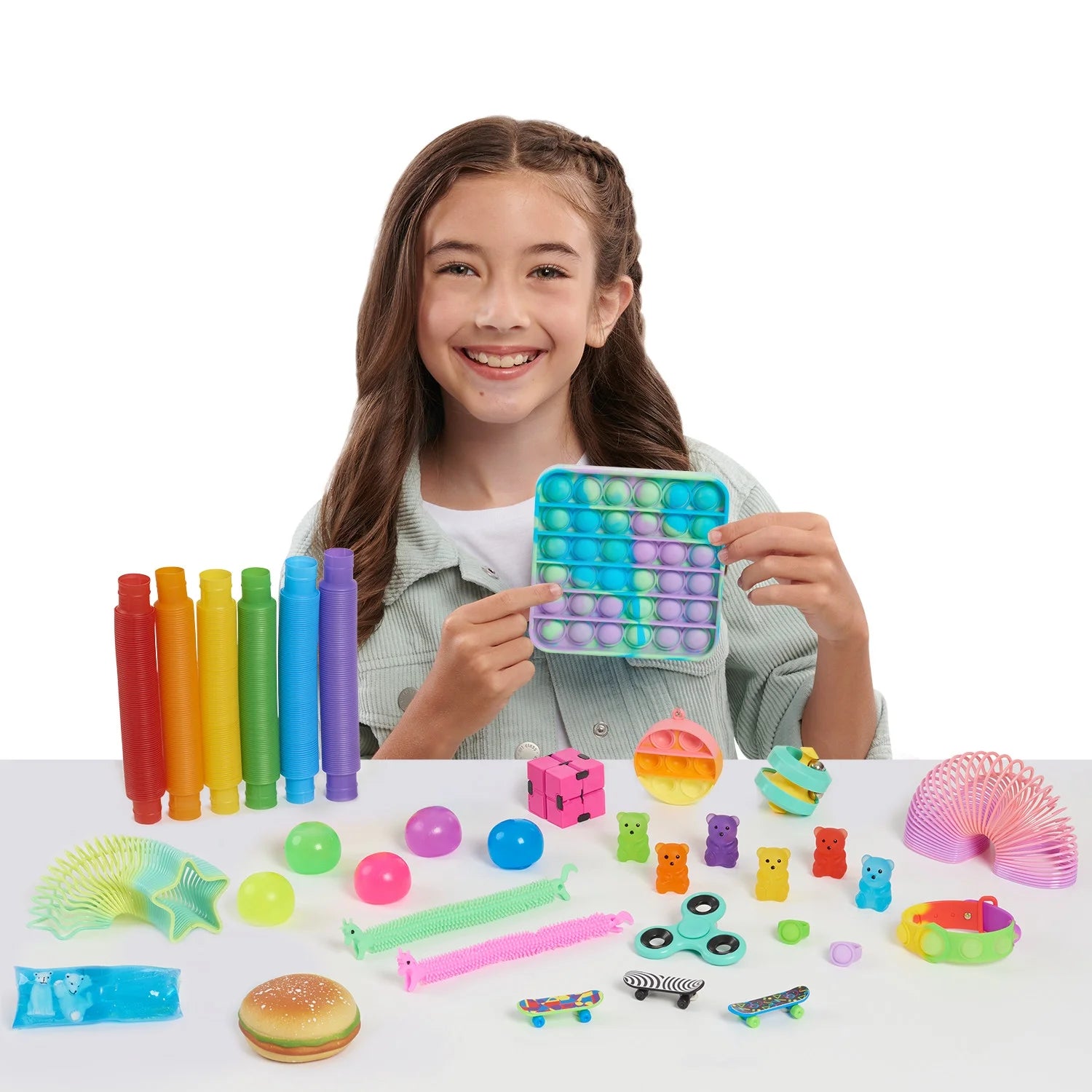 Deluxe Fidget Toys Container, Sensory Toys for Kids and Adults, Anxiety and Stress Relief Toys, Kids Toys for Ages 3 Up