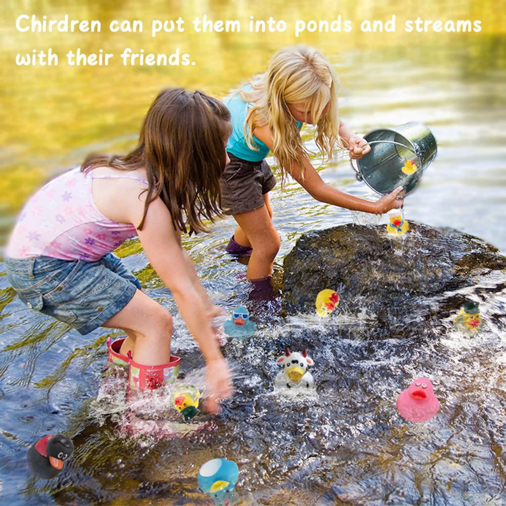 30 Pack Rubber Duck for Jeeps Ducking - 2" Bulk Floater Duck for Kids - Baby Bath Toy Assortment (30 Varieties)
