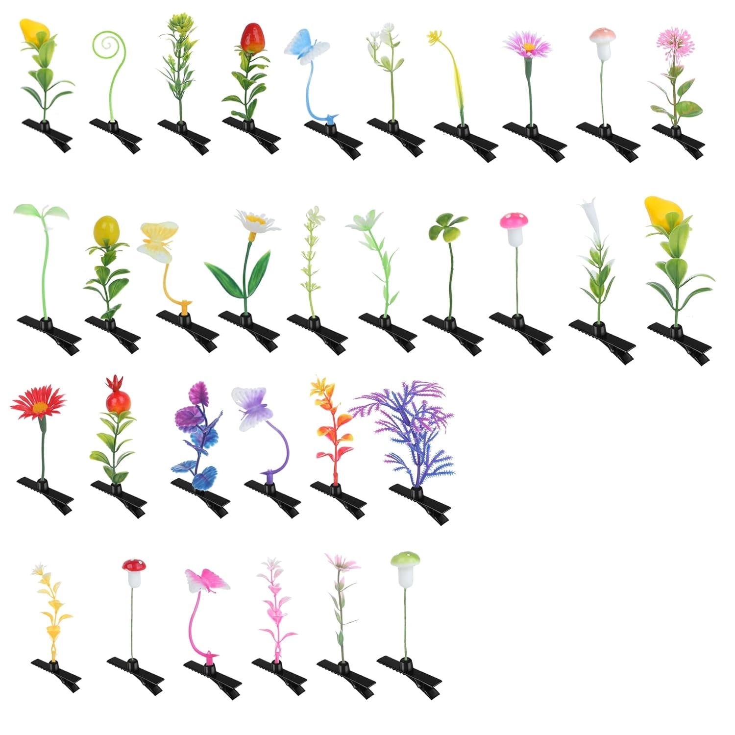 40PCS Bean Sprout Hair Clips, Funny Plant Hairpins Mixed Styles, Cute Hair Accessories for Women, Party School Cosplay Headwear