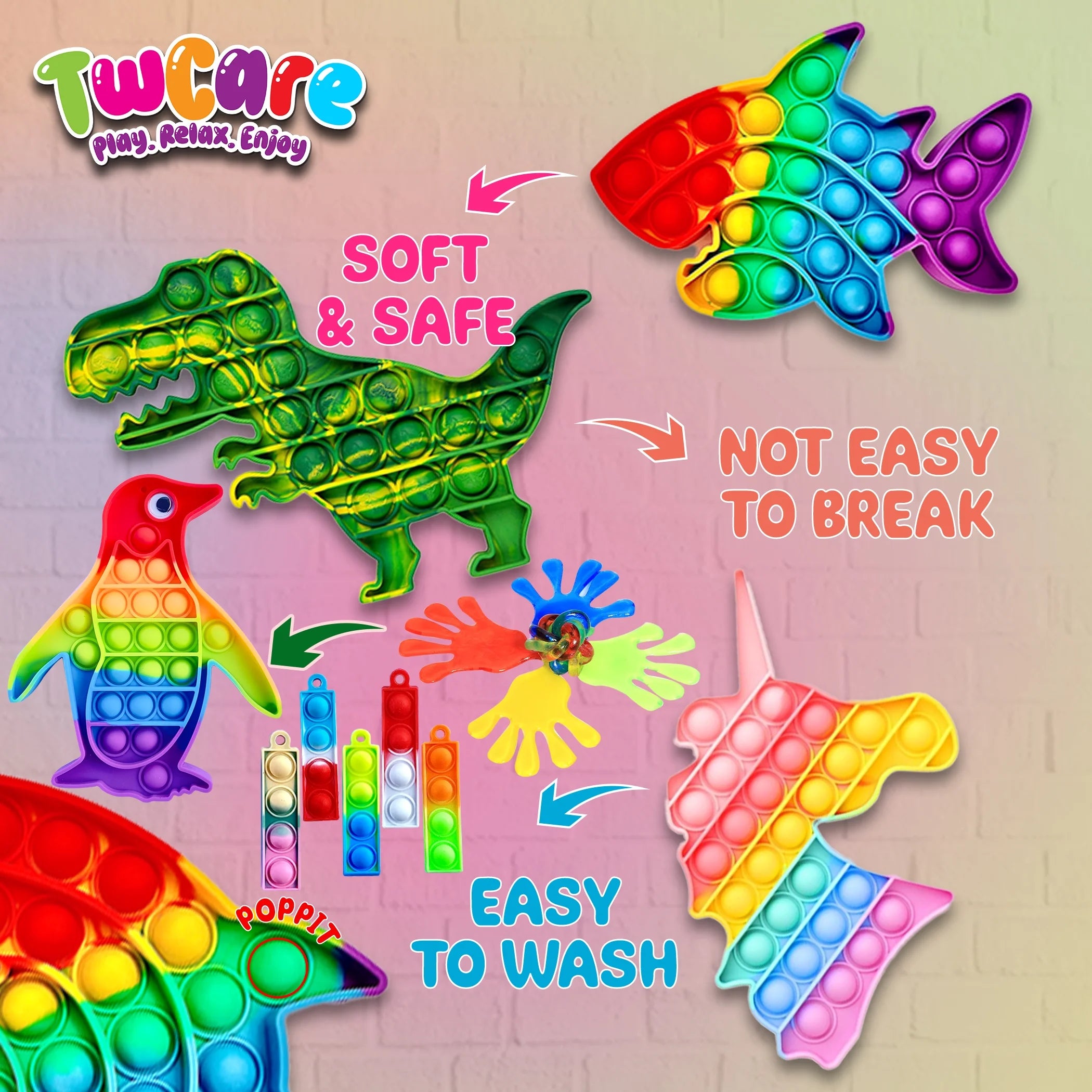 120 Pack Fidget Toys Set,Pop Sensory Party Favors Gifts for Kid Adult Boy Girl ADHD Autism Stress Relief Stocking Stuffers Autistic Bulk Goodie Bag Pinata Filler Treasure Box Classroom Prizes School