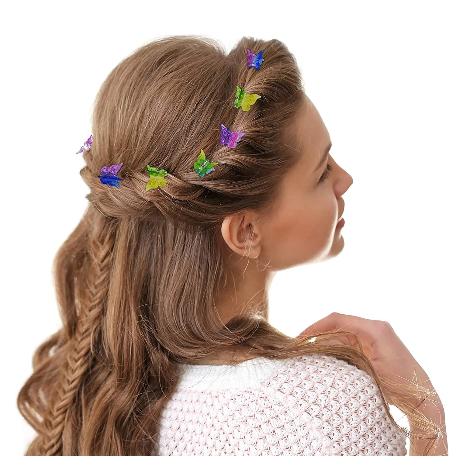 50 Pieces Butterfly Hair Clips Pastel Hair Clips Mini Cute Clips Hair Accessories for Hair 90S Girls Women with Box Package, Matte Colors