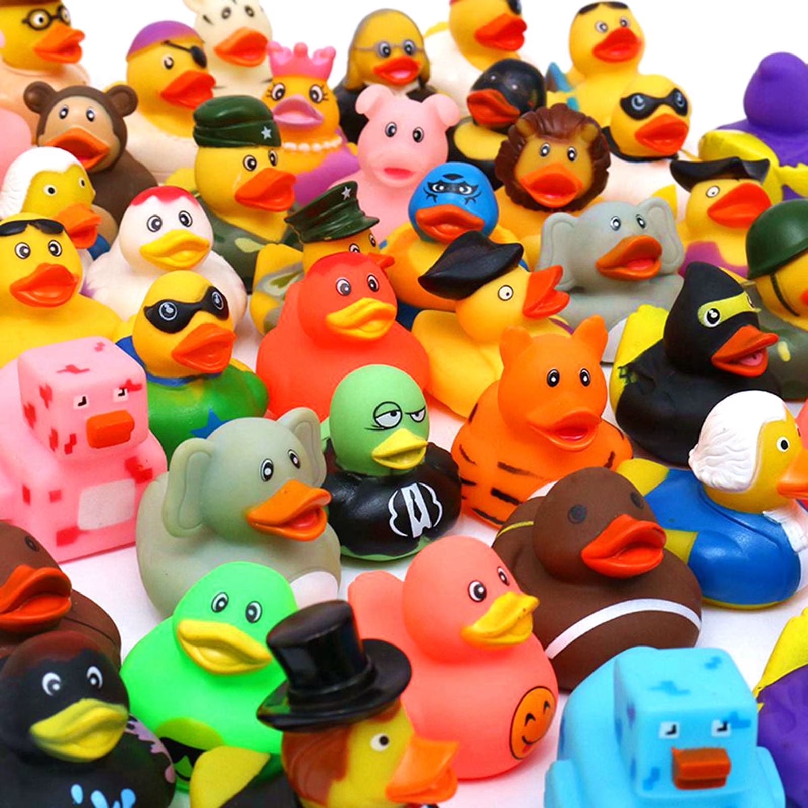 30 Pack Rubber Duck for Jeeps Ducking - 2" Bulk Floater Duck for Kids - Baby Bath Toy Assortment (30 Varieties)