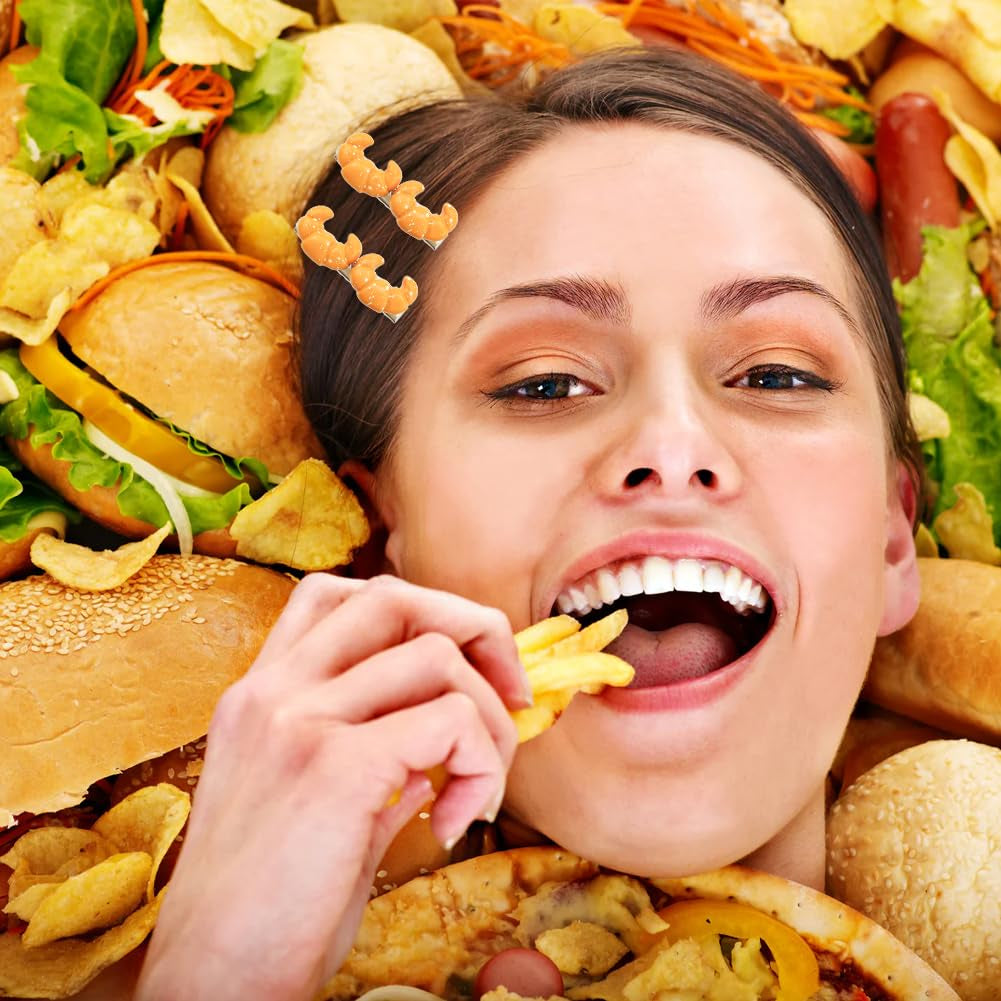 10 PACK Mini Food Hair Clips, Simulation Pattern Funny Hair Accessories, Side Hair Clips, Egg Tart Duckbill Clips Pizza Simulated Food Hot Dog Hairpins Bread Side Clips Hair Accessories