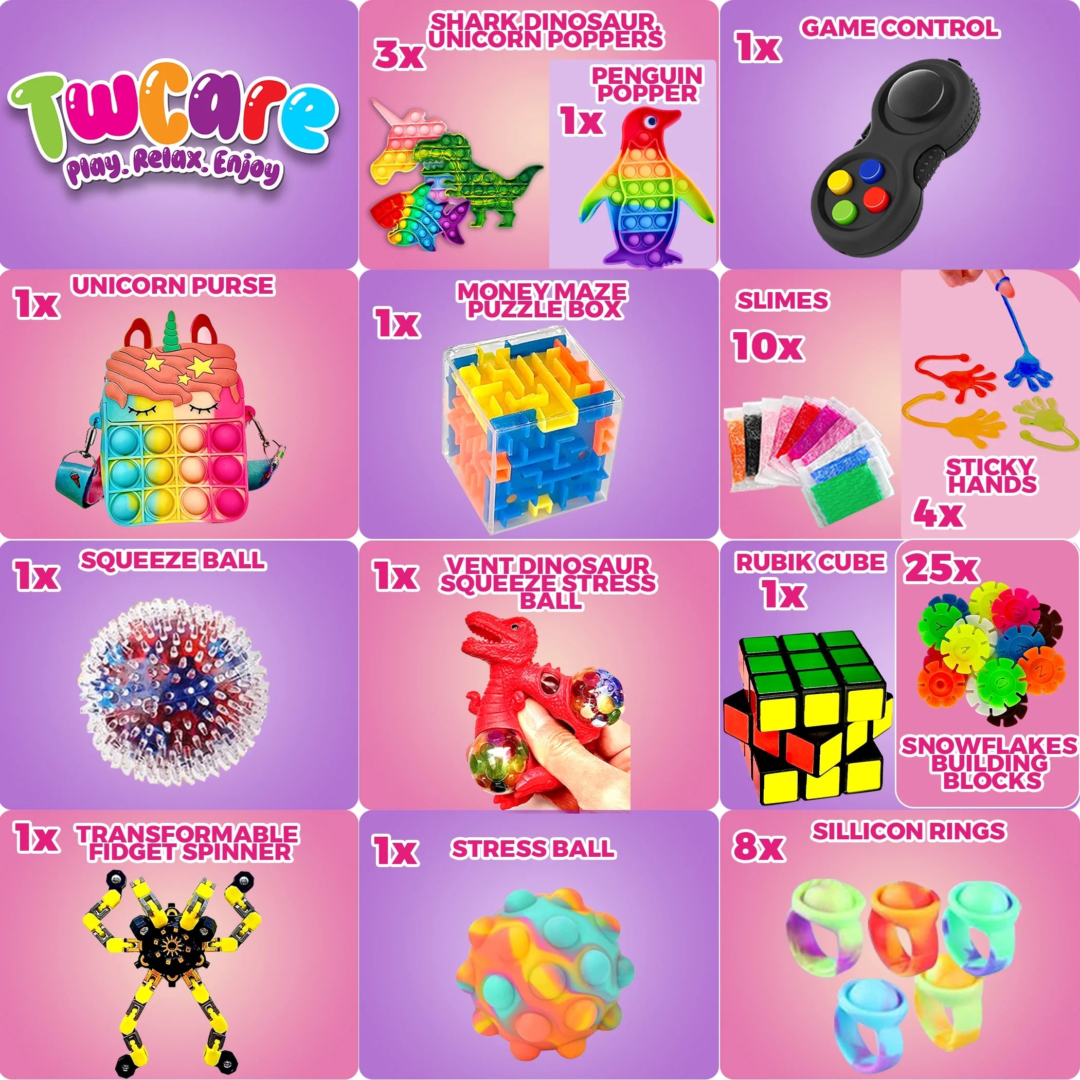 120 Pack Fidget Toys Set,Pop Sensory Party Favors Gifts for Kid Adult Boy Girl ADHD Autism Stress Relief Stocking Stuffers Autistic Bulk Goodie Bag Pinata Filler Treasure Box Classroom Prizes School