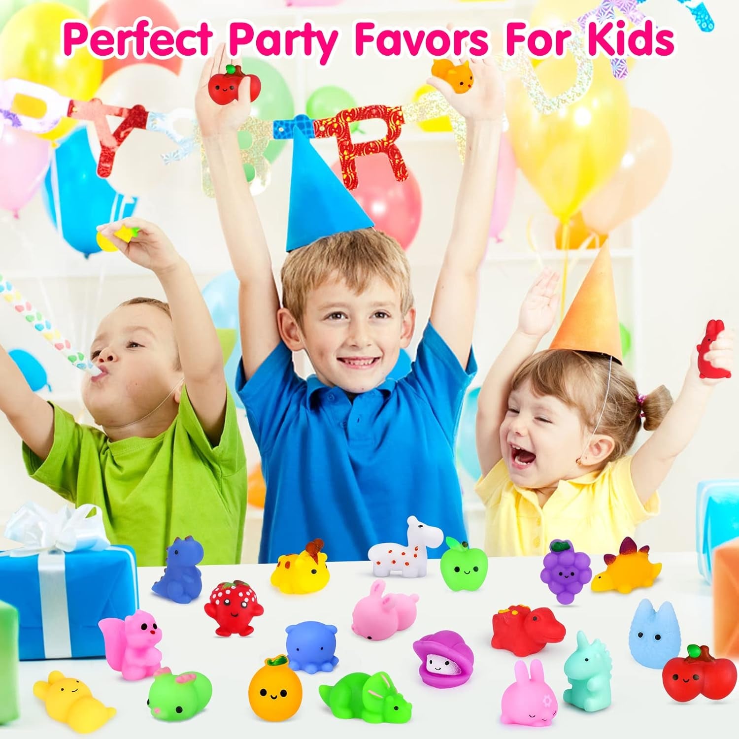 Squishies 40Pcs Mochi Squishy Toys Kawaii Mini Squishy Kids Party Favors Easter Egg Fillers Treasure Box Toys Classroom Prizes Valentine Gifts Stocking Stuffers Birthday Gifts Boys Girls,Random